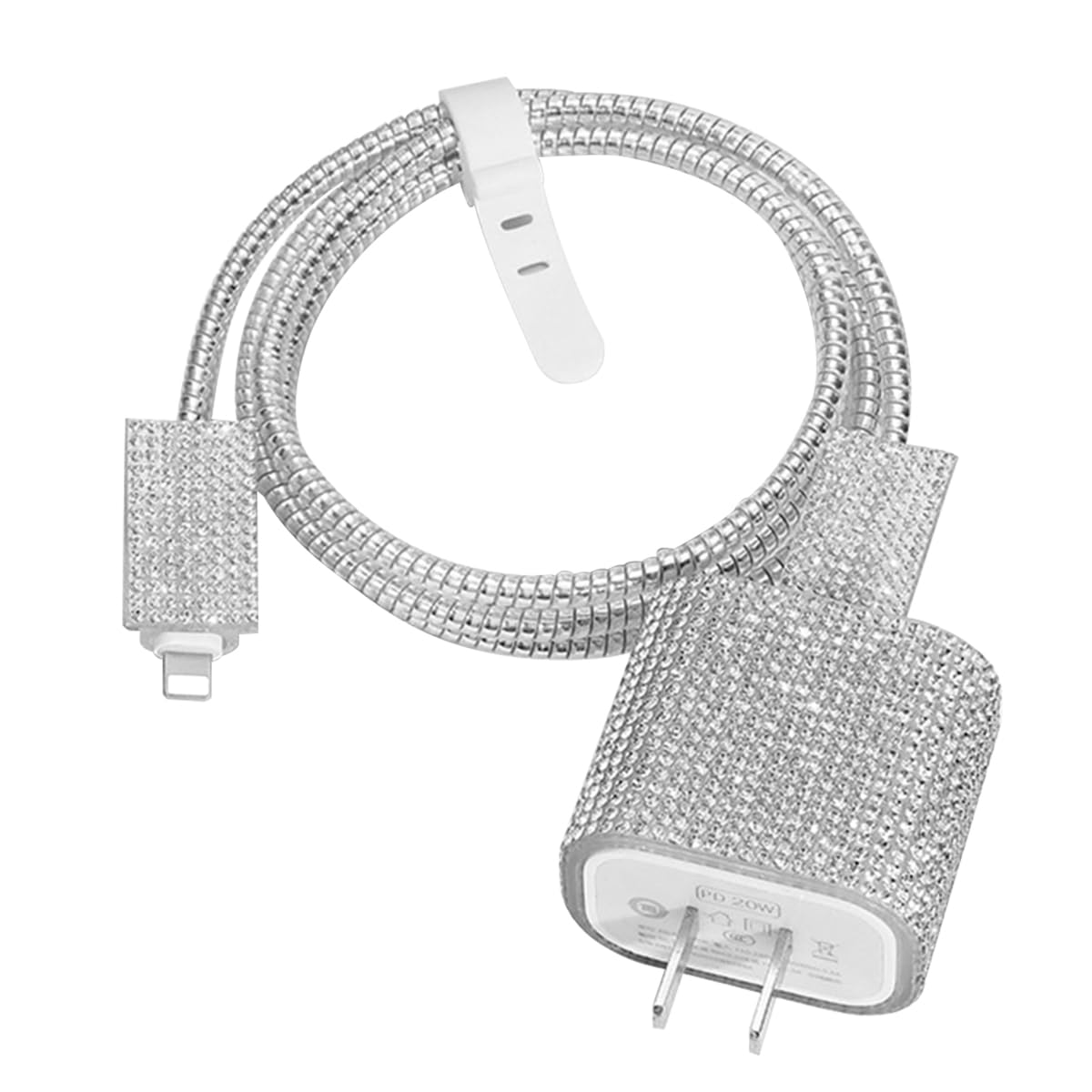 Verilux Set of 3 Fashion Rhinestone Charger Protector Skin Cover & Charging Cable Protector for iPhone 15 20W, Anti-Scratch Charger Adapter Protector Charging Cable Sleeve, for iPhone Accessories Verilux Set of 3 Fashion Rhinestone Charger Protector Skin Cover & Charging Cable Protector for iPhone 15 20W, Anti-Scratch Charger Adapter Protector Charging Cable Sleeve, for iPhone Accessories
